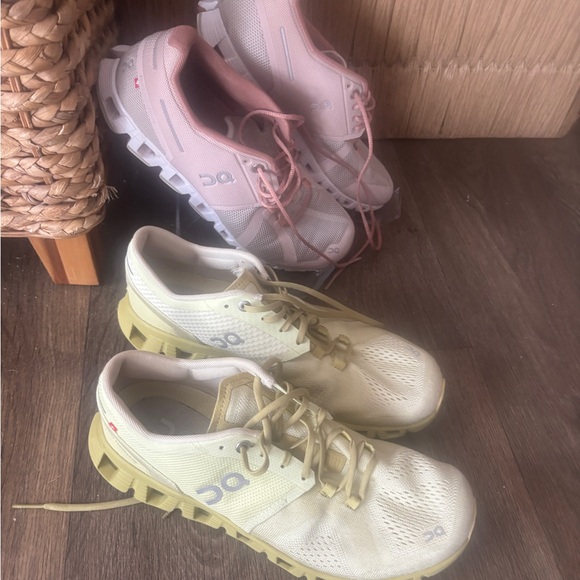 On Cloud Running Sneakers - Soft Yellow and Pale Pink - Picture 2 of 2
